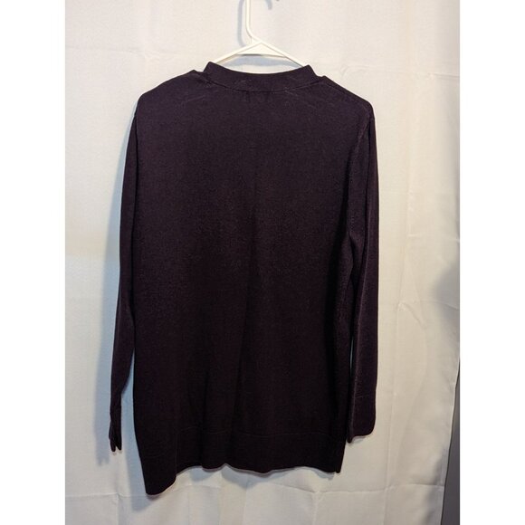 Eddie Bauer Cotton Cashmere Button Cardigan Sweater Purple XXL V-Neck - Picture 6 of 12